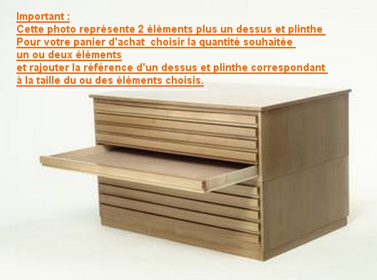 Meuble à papier en chêne format Grand Jésus  1 élément de 5 tiroirs finition verni